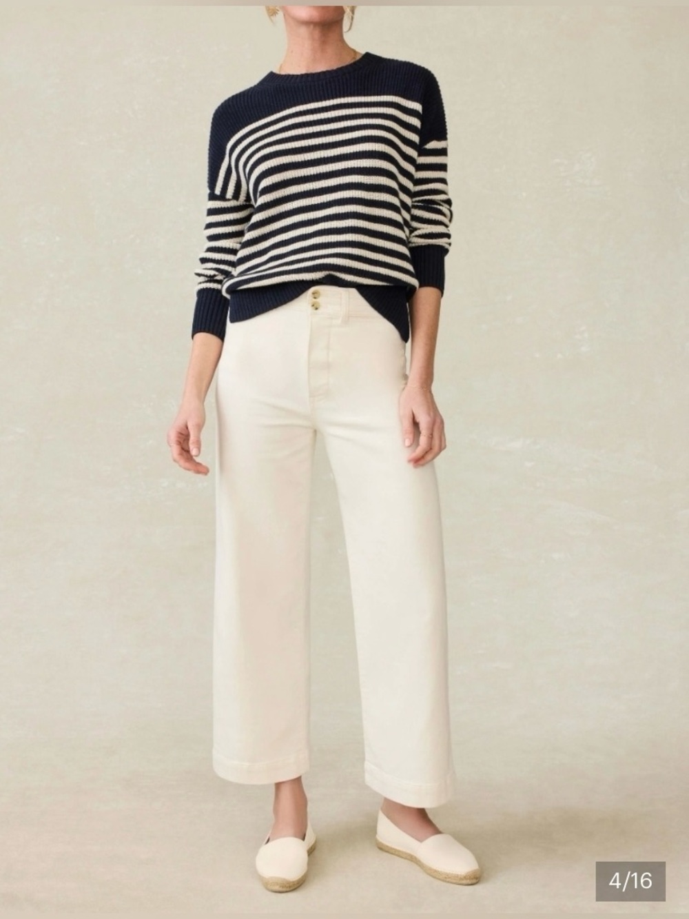 Miramar Linen Crewneck in Lighthouse Point - Picture 4 of 9